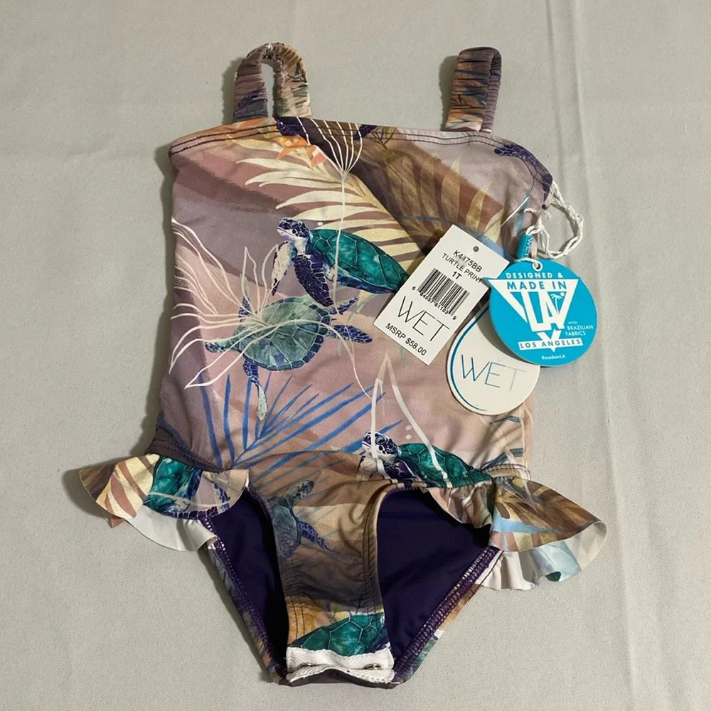 WET Baby’s Turtle Print One-Piece Swimsuit Size 1T